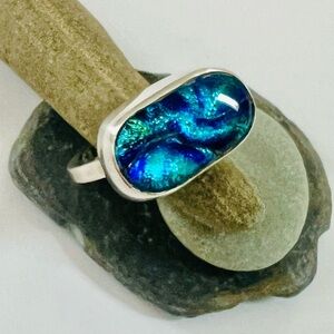 Elegant Blue Silver Ring